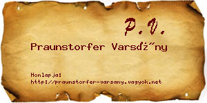 Praunstorfer Varsány névjegykártya